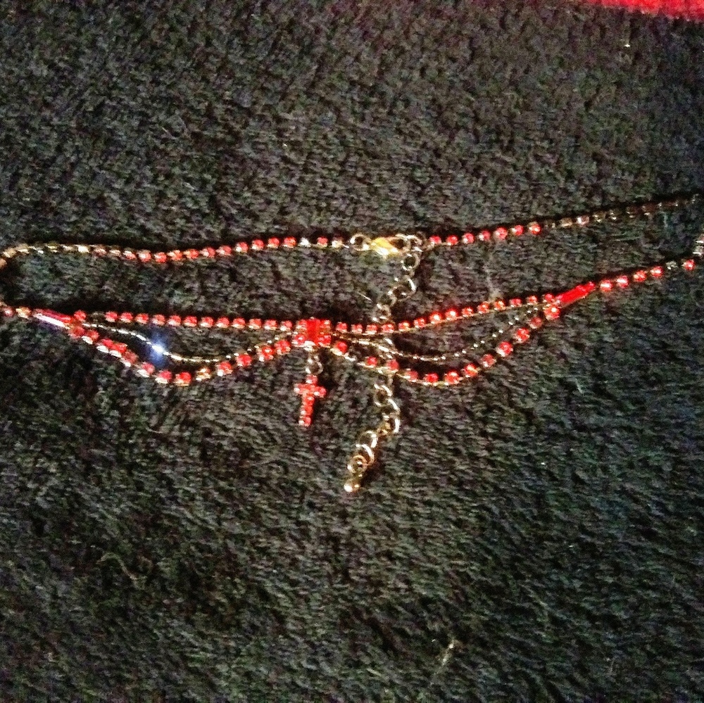 Spencer's Blood Red Cross Choker